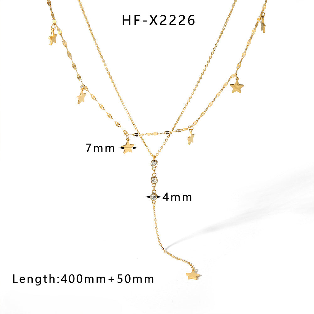 Wholesale Titanium Steel Plated 18K Gold Heart Shaped Pearl Shell Necklace